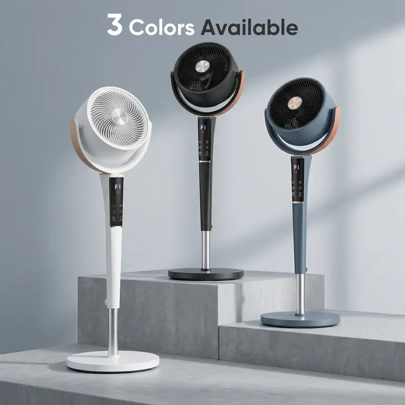 Quiet DC Pedestal Fan, 20dB 15 Speeds, 120° Oscillating Standing Fan with Remote, 12H Timer & Adjustable Height