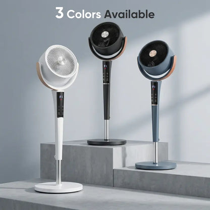 Quiet DC Pedestal Fan, 20dB 15 Speeds, 120° Oscillating Standing Fan with Remote, 12H Timer & Adjustable Height