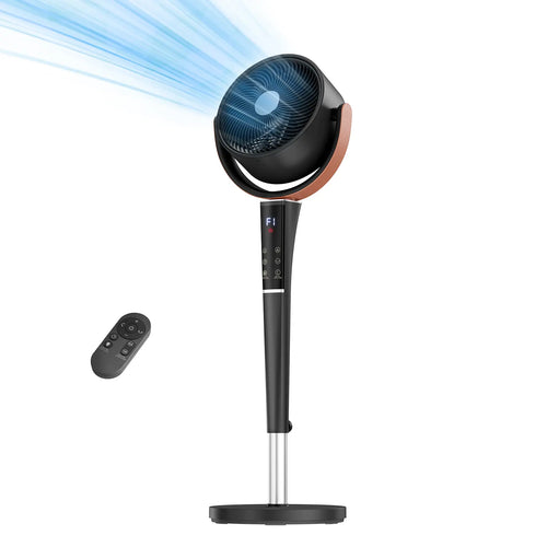 Quiet DC Pedestal Fan, 20dB 15 Speeds, 120° Oscillating Standing Fan with Remote, 12H Timer & Adjustable Height